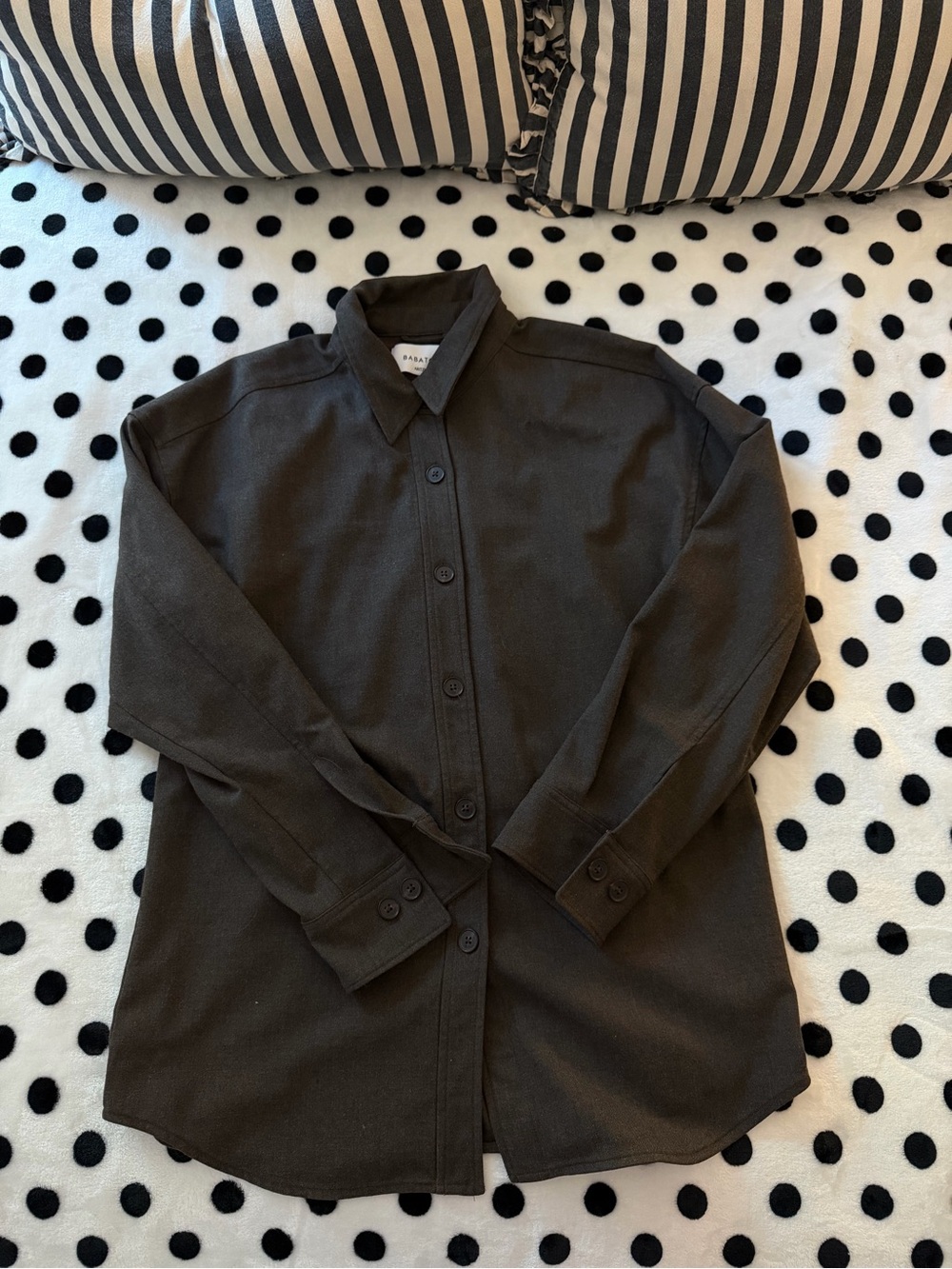 Babaton Dark Brown Button-Front Relaxed Trench Shirt - Picture 2 of 3